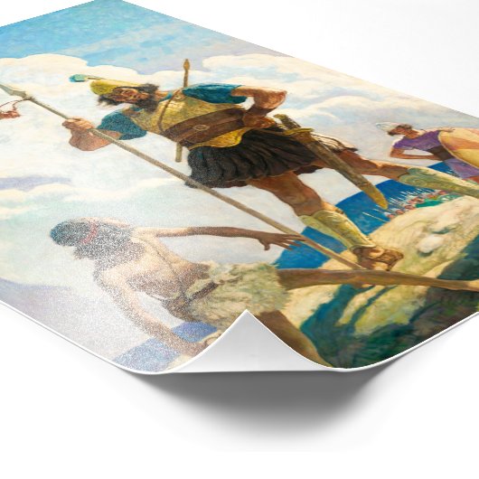 David und Goliath von Newell Convers Wyeth Fotodruck (Ecke)