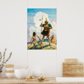 David und Goliath von Newell Convers Wyeth Poster (Küche)