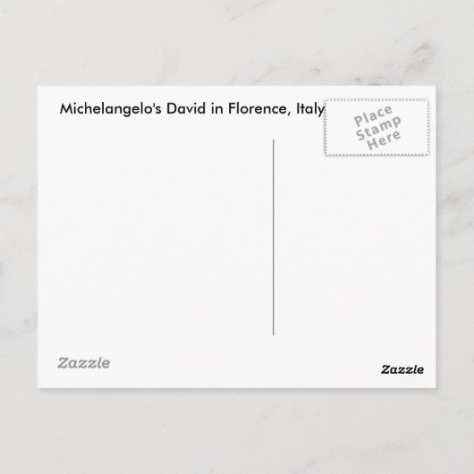 David von Michelanglo Postkarte (Rückseite)