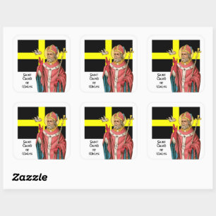 David von Wales (P 001) und Seine Flagge Quadratischer Aufkleber
