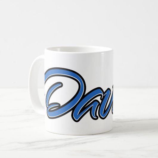 David Vorname Name blue Tasse Kaffeetasse (Vorderseite Links)