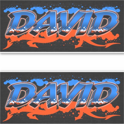 David Vorname Name Graffiti Aufkleber Sticker (Vorderseite)