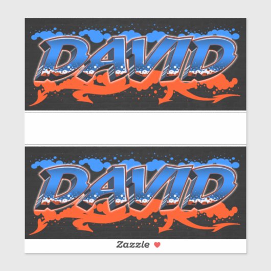 David Vorname Name Graffiti Aufkleber Sticker (Blatt)