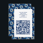 David Watercolor QR Code Bar Bat Mitzvah Begleitkarte<br><div class="desc">Perfektes Gehäuse oder RSVP-Karte für eine Fledermausmitzvah, Bar mitzvah oder andere jüdische Feier! Vollständig anpassbar! Klicken Sie auf "Personalisieren" oben, um den Text zu bearbeiten und Ihren Link zum QR-Code hinzuzufügen. Klicken Sie auf "Bearbeiten mit dem Design-Tool", um die Schriftart, Farben und Platzierungen anzupassen und das Design auf der Rückseite...</div>
