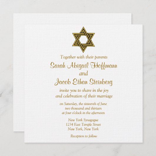 David Wedding Einladungen (Vorne/Hinten)