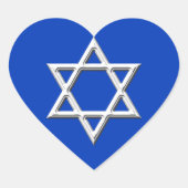 David-White-Star Herz-Aufkleber (Vorderseite)