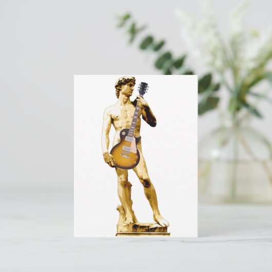 David with Guitar Postkarte (Stehend Vorderseite)