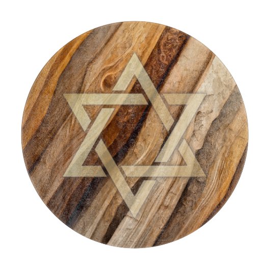 David Wood Board Effect Round Glass Board Schneidebrett (Vorderseite)