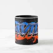 Davide Vorname Name Graffiti blue orange Tasse (Zentrum)