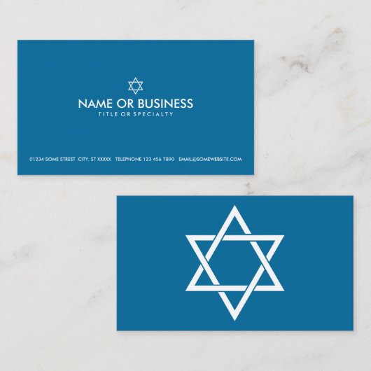 Davidenstern Visitenkarte (Vorne/Hinten)
