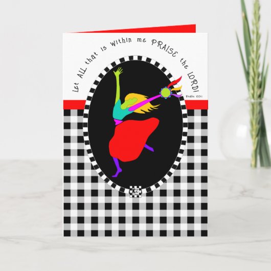 Davidic Dancer Buffalo Karierte Grußkarte Dankeskarte (Vorderseite)