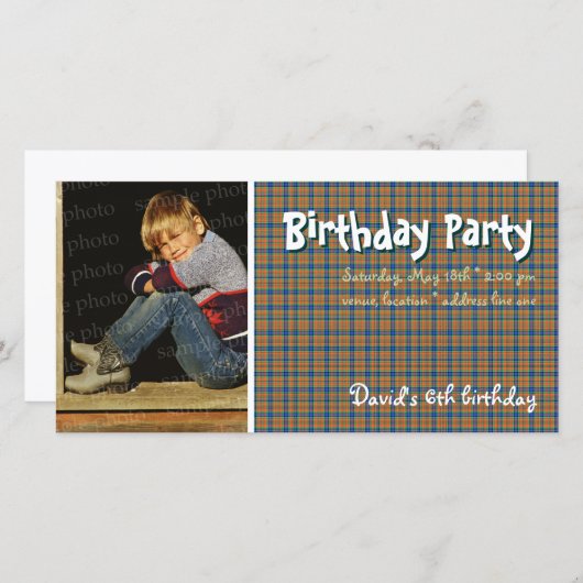 David's Birthday Party Foto | Schottisch kariert (Vorne/Hinten)
