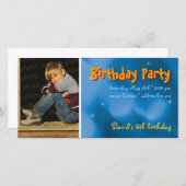 David's Geburtstagsparty | Stars Foto Einladung (Vorne/Hinten)