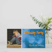 David's Geburtstagsparty | Stars Foto Einladung (Stehend Vorderseite)