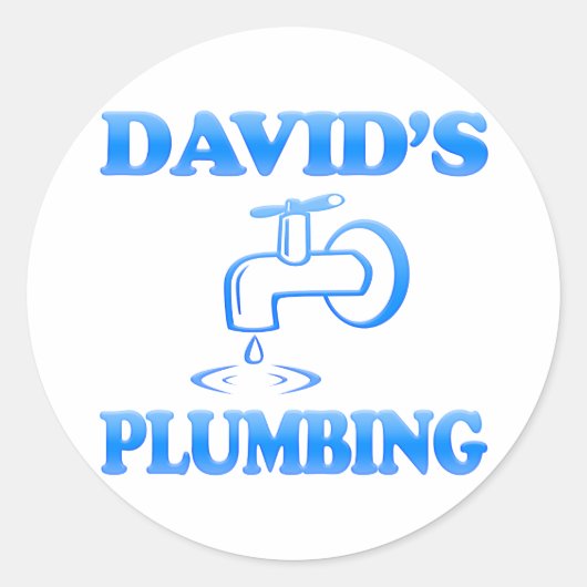 David's Plumbing Runder Aufkleber (Vorderseite)