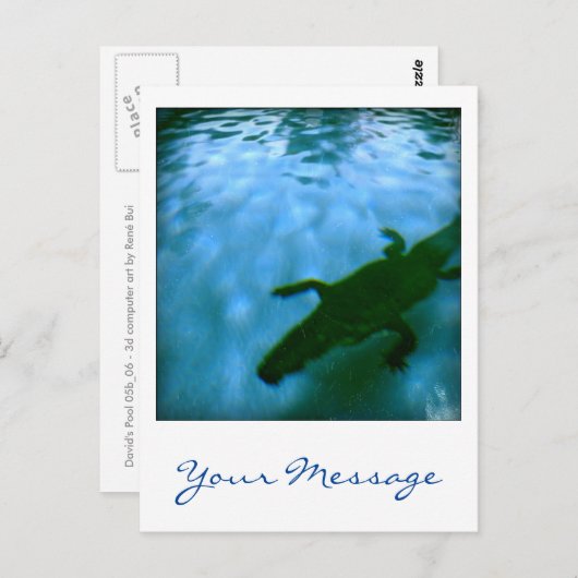 David's Pool 05b06 Custom 3d Computer Art Postkart Postkarte (Vorne/Hinten)