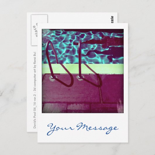 David's Pool 06162 Custom 3d Computer Art Postkart Postkarte (Vorne/Hinten)