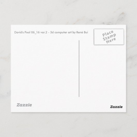 David's Pool 06162 Custom 3d Computer Art Postkart Postkarte (Rückseite)