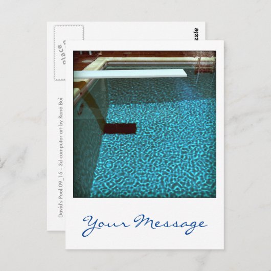 David's Pool 0916 Custom 3d Computer Art Postkarte (Vorne/Hinten)