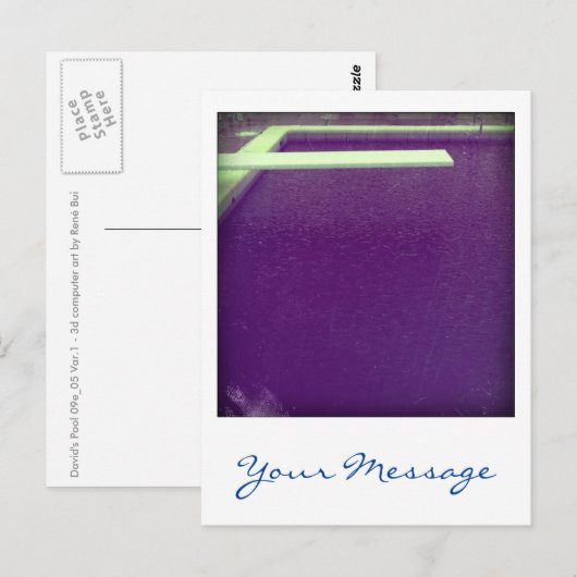 David's Pool 09e05 Custom 3d Computer Art Postkart Postkarte (Vorne/Hinten)