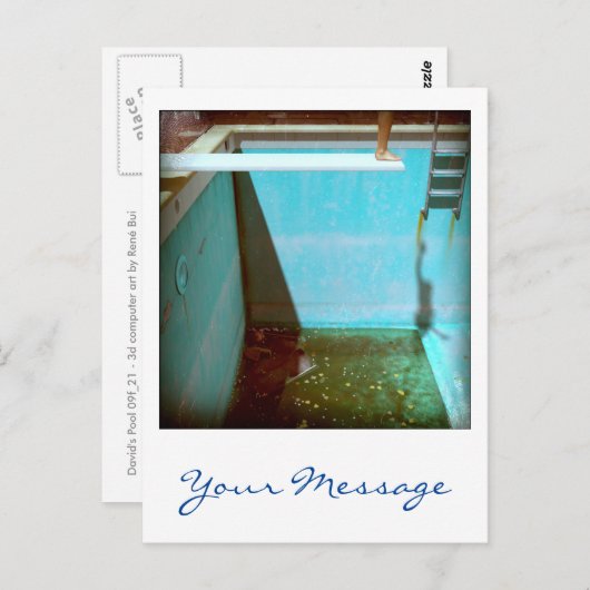 David's Pool 09f21 Custom 3d Computer Art Postkart Postkarte (Vorne/Hinten)