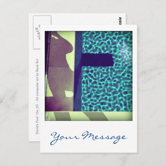 David's Pool 10e05 Custom 3d Computer Art Postkart Postkarte (Vorne/Hinten)
