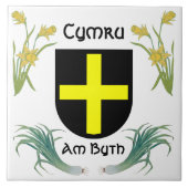 David's Shield mit Affodils & Leeks Fliese (Vorderseite)