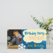 David's Winter Birthday Party Foto Einladung (Stehend Vorderseite)