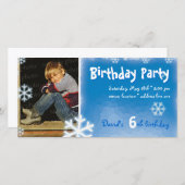 David's Winter Snow Birthday Party Foto (Vorne/Hinten)