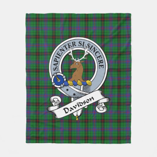 Davidson Clan Abzeichen Tartan Kariert Fleecedecke (Vorderseite)