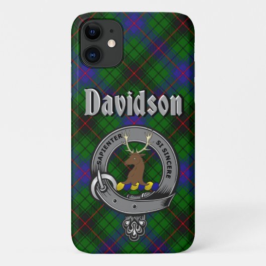 Davidson Clan Abzeichen & Tartan Phone Case (Rückseite)