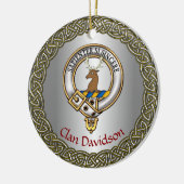 Davidson Clan Badge/Tartan Thistle Personalized Keramik Ornament (Links)