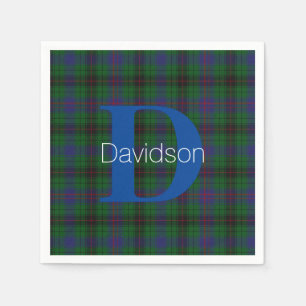 Davidson Clan Kariert Monogram Paper Napkins Serviette