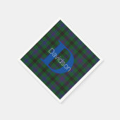 Davidson Clan Kariert Monogram Paper Napkins Serviette (Ecke)