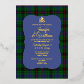 Davidson Clan Tartan Kariert Wedding Folieneinladung (Vorderseite)