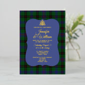 Davidson Clan Tartan Kariert Wedding Folieneinladung (Stehend vorne)