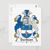 Davidson Familienwappen Postkarte (Vorne/Hinten)