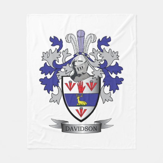 Davidson-Familienwappen-Wappen Fleecedecke (Vorderseite)