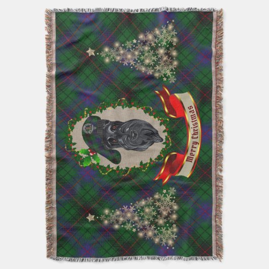 Davidson Scottie Dog Christmas Throw Blanket Decke (Vorderseite Vertikal)