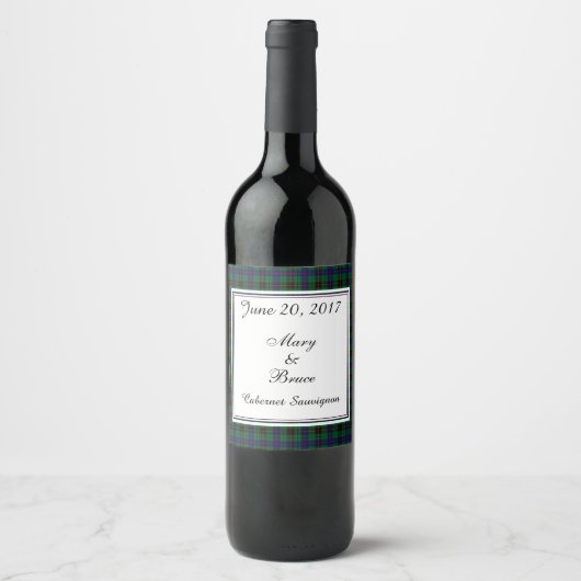 Davidson Scottish Wedding Wine Label Weinetikett (Vorderseite)