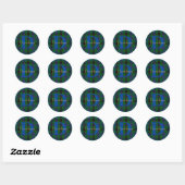 Davidson Tartan Blue Monogram Name Siegel Sticker (Blatt)