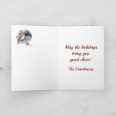 Davidson Tartan mit Robin Personalized Weihnachten Karte (Innenseite)