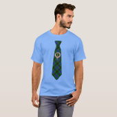 Davidson-Tartan-Schlips mit Abzeichen T-Shirt (Vorne ganz)