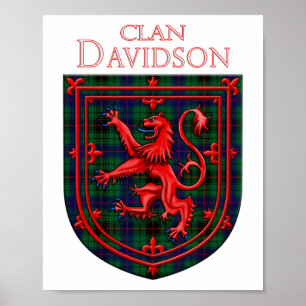 Davidson Tartan Scottish Kariert Lion Rampant Poster