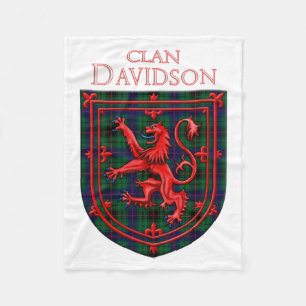 Davidson Tartan Scottish Plaid Lion Rampant Fleecedecke