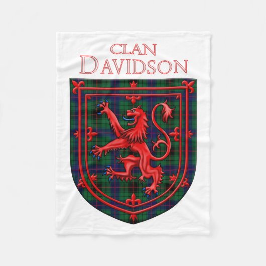 Davidson Tartan Scottish Plaid Lion Rampant Fleecedecke (Vorderseite)
