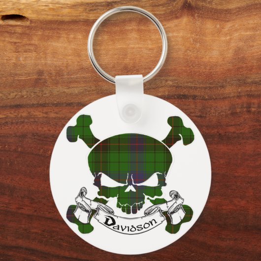 Davidson Tartan Skull Schlüsselanhänger (Vorderseite)