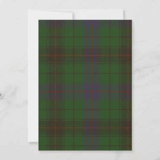 Davidson Tartan Wedding Einladung (Rückseite)