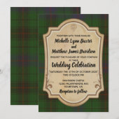 Davidson Tartan Wedding Einladung (Vorne/Hinten)