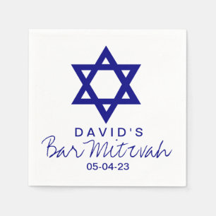 Davidsstern Bar Mitzvah kundenspezifische Serviette
